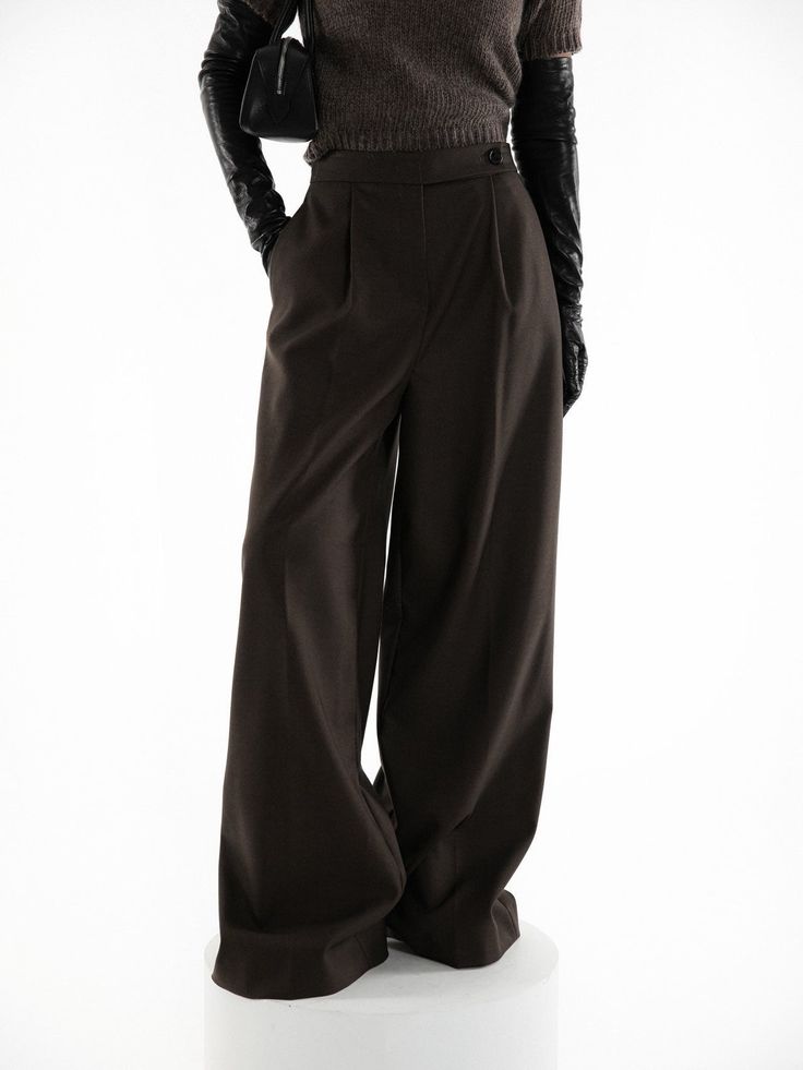 CLASSIC WIDE PLEATED PALAZZO PANTS Pleated Palazzo Pants, Fits Inspiration, Suit Trousers, Ali Express, Street Style Chic, Leather Dresses, Trouser Suits, Fit Check, Street Chic