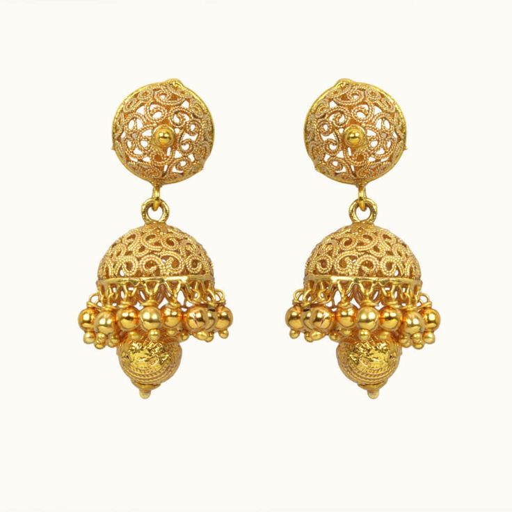 Height = 42 mm || Width = 27 mm Classic Jhumki Antique Earring Gorgeous  Small Jhumkas. Highest quality and craftsmanship,  Ready to ship from Edison NJ USA Please contact us any questions Jhumki Earrings Gold, South Indian Earrings, Pearl Jhumkas, Gold Jhumkas, Pakistani Earrings, Gold Earrings Indian, Gold Jhumka Earrings, Jewelry Pakistani, Earrings Indian