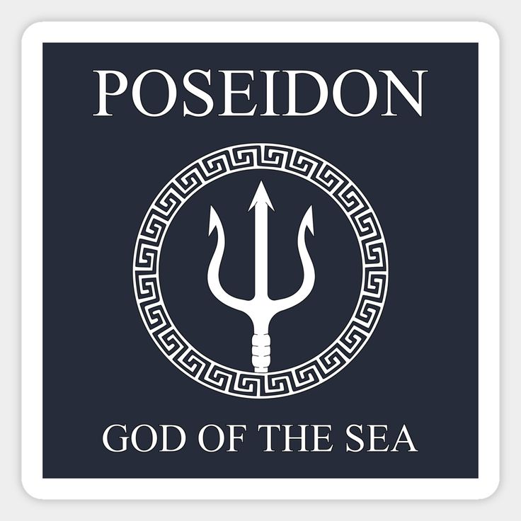 the logo for posedon's god of the sea