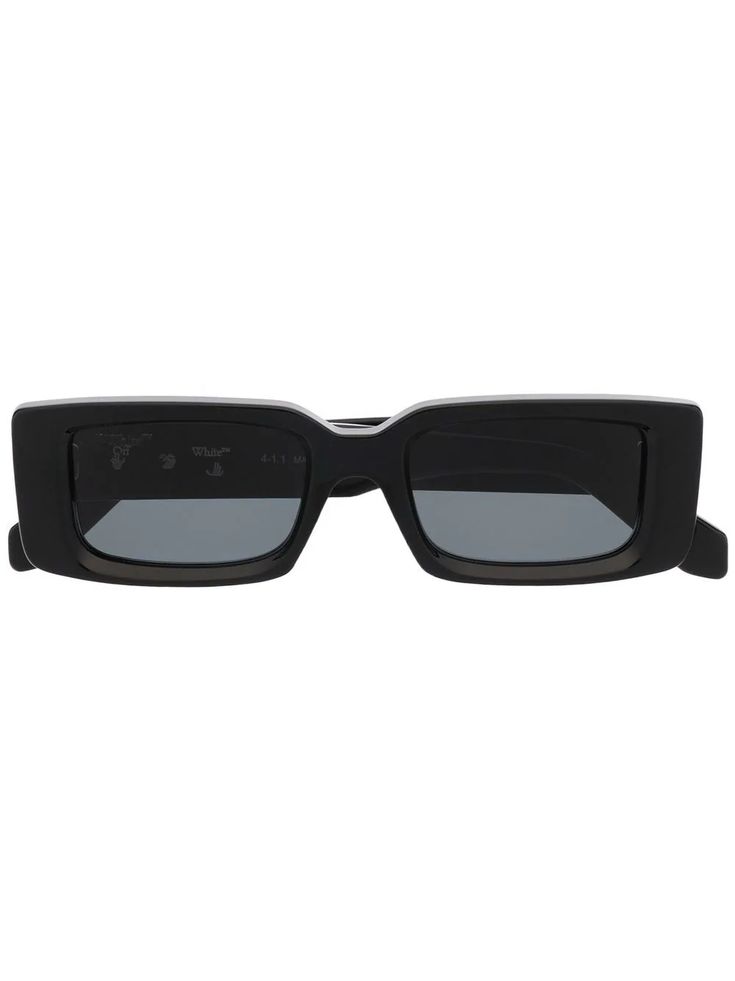 Off-White Arthur rectangle-frame Sunglasses - Farfetch Rectangle Frame, Luxury Brands, College Outfits, Sunglass Frames, Glasses Frames, Dark Black, Sale Design, Protective Cases, Square Sunglass