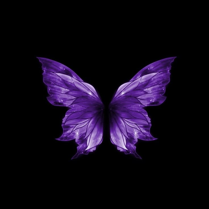 a purple butterfly flying through the air