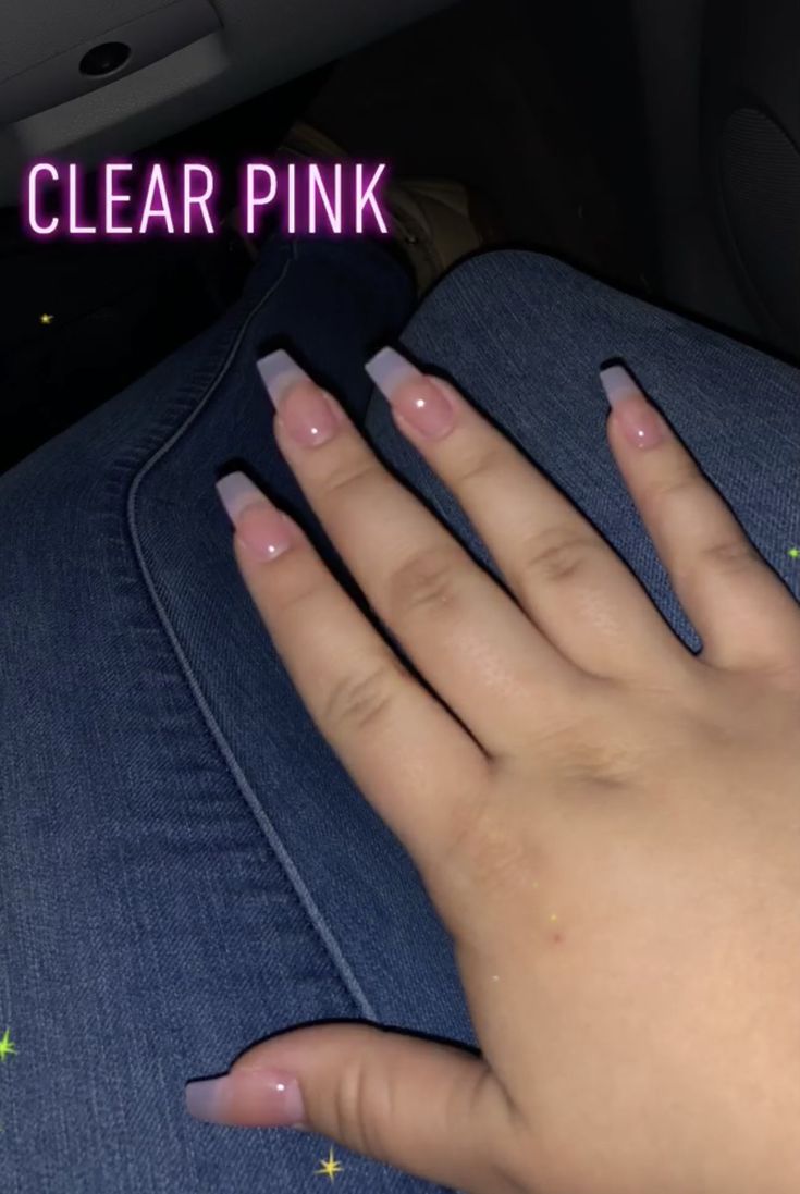 Pink Clear Nails Acrylic, Nails Acrylic Clear Pink, Clear Coffin Nails, Translucent Pink Acrylic Nails, Transparent Pink Nails Acrylic, Clear Dark Pink Nails, Pink Clear Acrylic Nails, Medium Sheer Pink Nails, Clear Pink Acrylic Nails