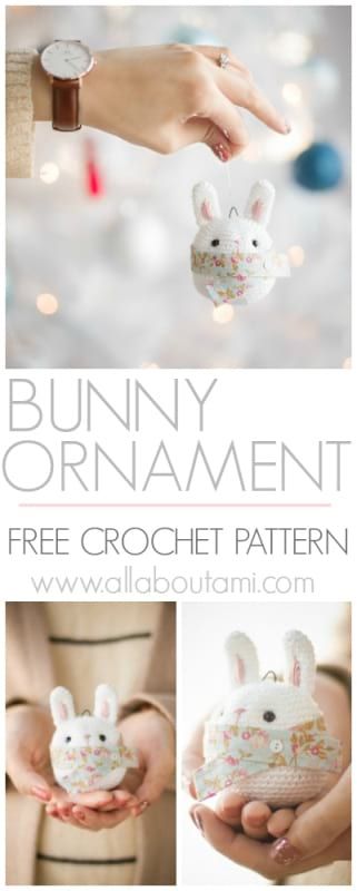 bunny ornament free crochet pattern