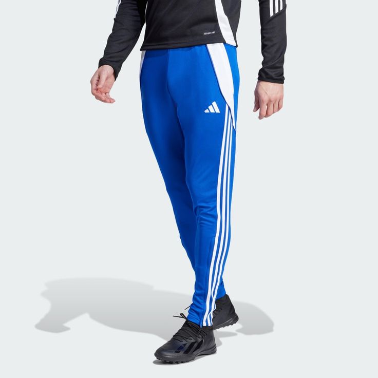 adidas Shop the Tiro 24 Training Pants - Blue at adidas.com/us! See all the styles and colors of Tiro 24 Training Pants - Blue at the official adidas online shop. Adidas Three Stripes Joggers For Workout, Adidas Workout Joggers With Three Stripes, Adidas Joggers With Three Stripes For Workout, Adidas Sporty Training Joggers, Adidas Sporty Joggers For Training, Sporty Adidas Sweatpants For Training, Sportswear Joggers With Three Stripes For Training, Adidas Athleisure Joggers For Training, Adidas Logo Sweatpants For Training