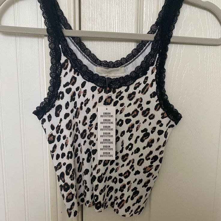 Super Cute Urban Tank Top. Brand New With Tags. Can Fit Xs-M. Studded Tank Top, Trendy Leopard Print Crop Top For Spring, Spring Casual Leopard Print Crop Top, Casual Leopard Print Crop Top For Spring, Urban Tank Top, Cutesy Clothes, Yellow Halter Top, Casual Trendy Outfits, Fringe Tank Top