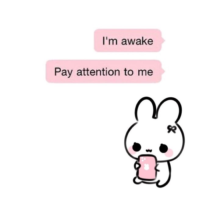 a cartoon bunny holding a donut with the caption i'm awake pay attention to me