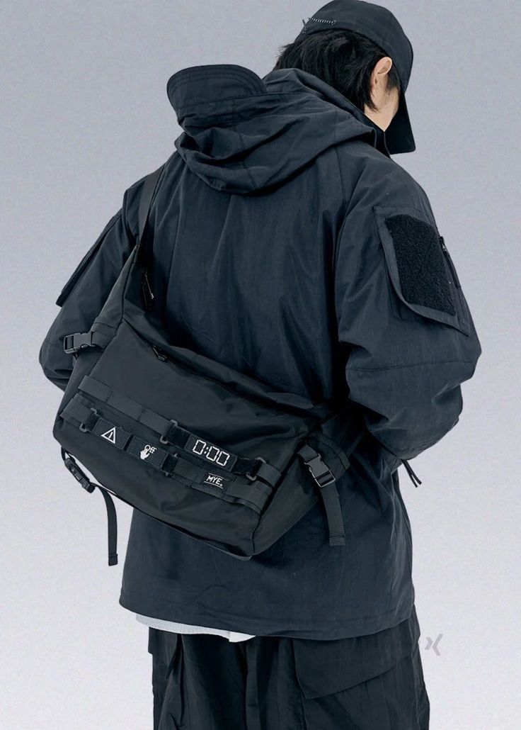 Fixed Gear Crossbody Bag - Techwear Bags - X Techwear Backpack, Techwear Bag, Simple Crossbody Bag, Combat Gear, Sling Pack, Bag Fabric, Cyberpunk Style, Fixed Gear, Cool Gadgets To Buy