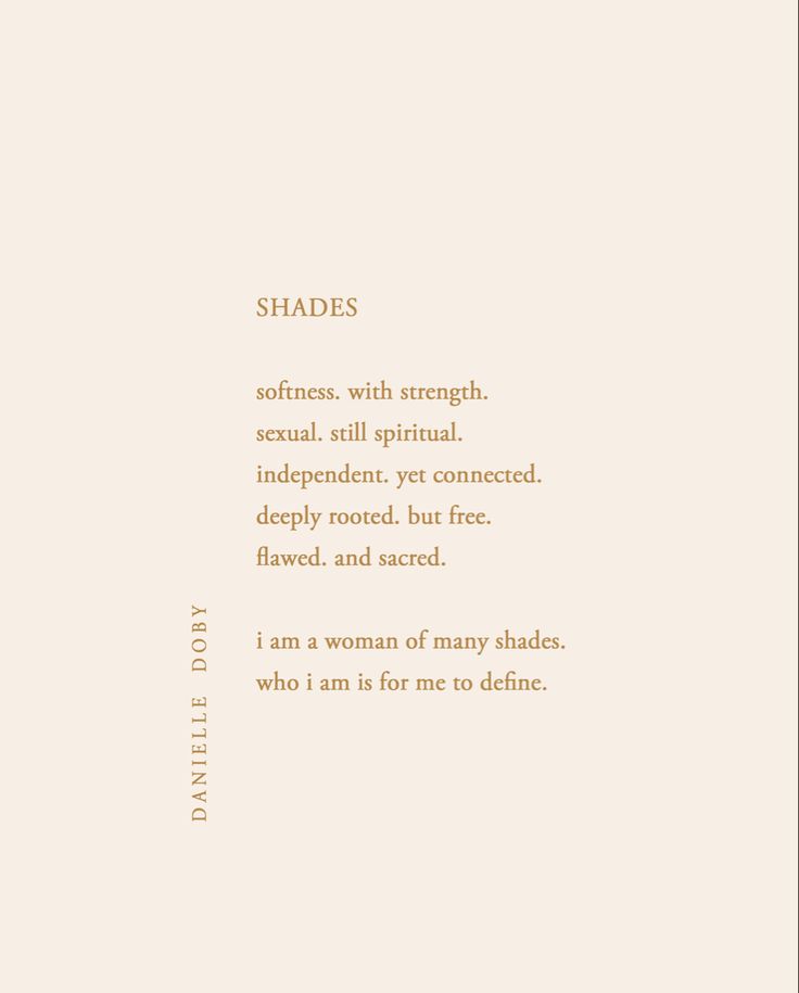 a poem written in gold on a white background with the words shades and other words below it