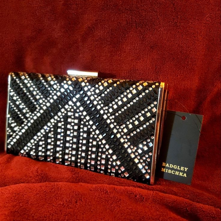 Nwt - This Ia A Gorgeous Art Deco Badgley Mischka Satin, Crystal, And Beaded Clutch. Wear It On Your Shoulder Or As A Crossbody Bag With Jeans Or Tuck The Chain And Take It As A Clutch For Your Evening Out! Silver Rectangular Clutch For Cocktail, Silver Rectangular Evening Bag For Cocktail, Rectangular Silver Evening Bag For Cocktail, Designer Silver Embellished Clutch, Silver Evening Bag With Rhinestones For Cocktail, Silver Embellished Clutch For Night Out, Silver Sequined Evening Bag, Silver Rhinestone Evening Bag For Cocktail, Glamorous Beaded Evening Bag For Formal Occasions