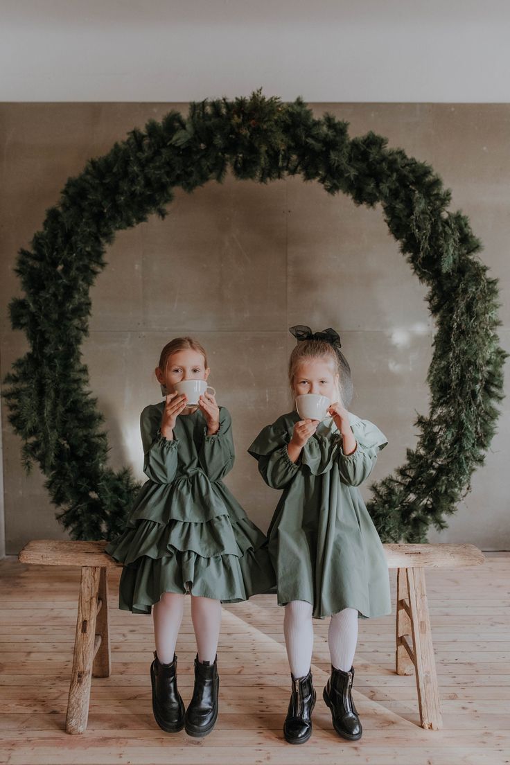 "Ruffled green dress for toddler and older girls. Toddler birthday or other special occasion dress. It will look beautiful as Christmas and Holiday dress. Other dress on photos You can order here: https://www.etsy.com/listing/1021283367/ruffle-dress-toddler-birthday-dress-4?ref=shop_home_active_4&frs=1 SIZE CHART AGE 2-3 years HEIGHT 98 cm/39\", CHEST 54,25 cm/21,35\", WAIST 52 cm/20,5\" AGE 3-4 years HEIGHT 104 cm/41\", CHEST 55 cm/21,5\", WAIST 52 cm/20,5\" AGE 4-5 years HEIGHT 110 cm/43\" Thanksgiving Dresses, Christmas Dress Outfit, Bohemian Flower Girl Dress, 1st Birthday Outfit Girl, Toddler Birthday Dress, Cake Smash Outfit Girl, Girl Green Dress, Xmas Dress