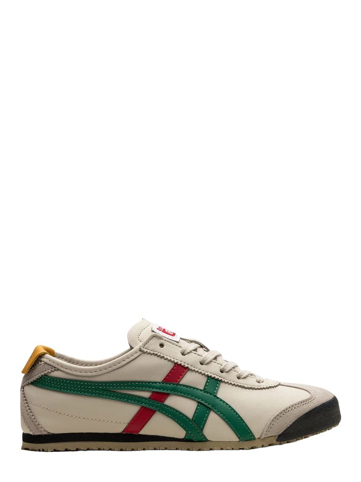 "Find ONITSUKA TIGER Mexico 66™ \"\"birch/green\"\" Sneakers on Editorialist. light beige/multicolour leather signature Tiger stripes logo patch at the tongue contrasting branded heel counter round toe front lace-up fastening flat rubber sole These styles are supplied by a premium sneaker marketplace. Stocking only the most sought-after footwear, they source and curate some of the most hard to find sneakers from around the world." Tiger Sneakers, Onitsuka Tiger Women, Onitsuka Tiger Mexico 66, Green Sneakers, Onitsuka Tiger, Tiger Stripes, Light Beige, Womens Shoes Sneakers, Patch Logo