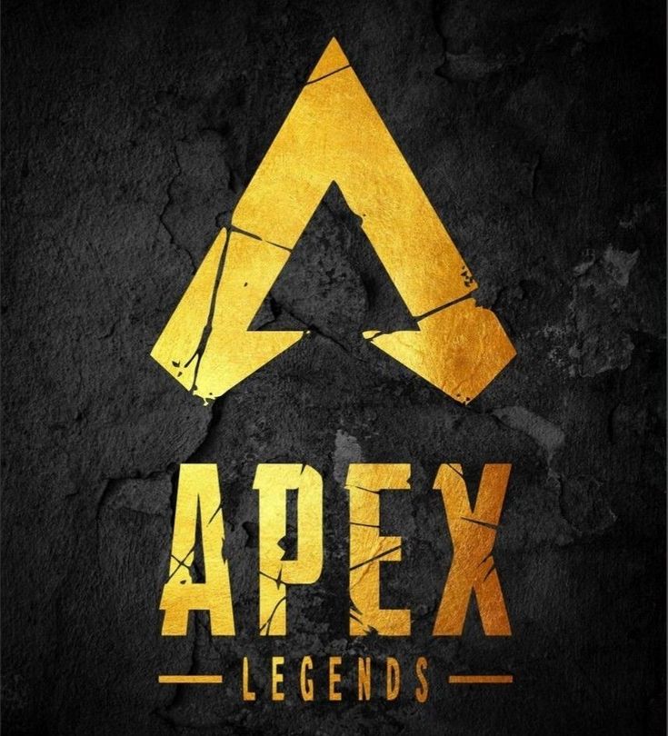 the apexx logo on a black wall with gold paint and an arrow in the middle