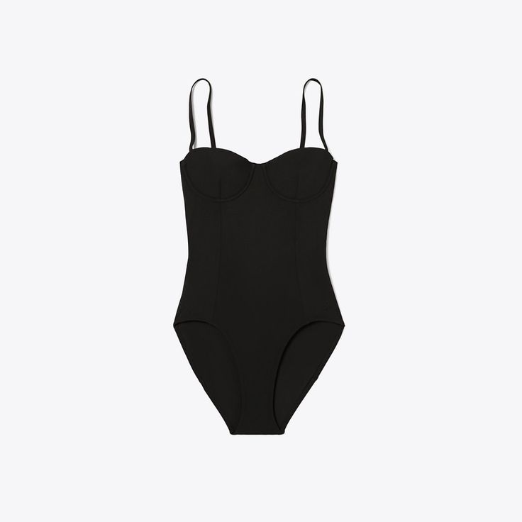 The retro-inspired balconette style is designed to lift, slim, shape and flatter. The one-piece swimsuit features adjustable straps and molded underwire with flexible side stays, adding comfort and support. Engineered in Sensitive® Fabrics by Eurojersey (made in Italy with recycled nylon), which offers four-way stretch and UPF 50 sun protection.