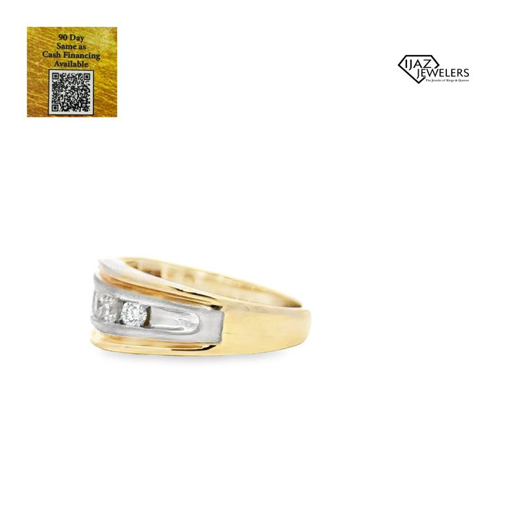 two tone gold and silver ring with diamonds