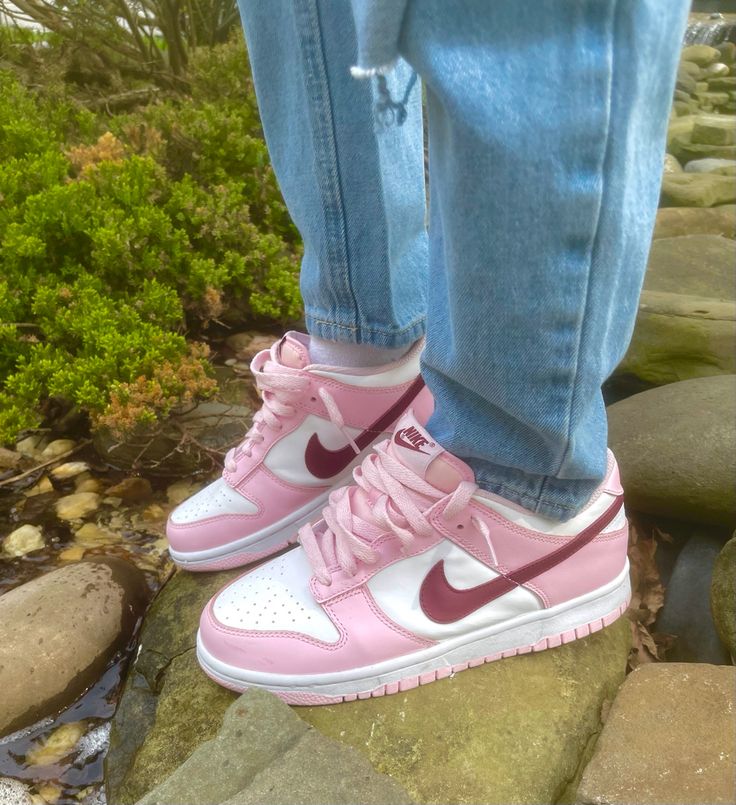 Rose Pink Dunks Outfit, Rose Dunks, Whisper Rose Dunks Outfit, Nike Dunk Low Rose Whisper Outfit, Nike Shoes Women Dunks Rosa, Nike Dunk Low Retro Fossil Rose, Burgundy Outfit, Shoe Wishlist, Cute Nike Shoes