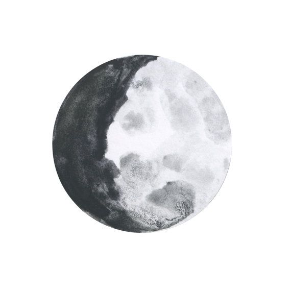 a black and white drawing of the moon