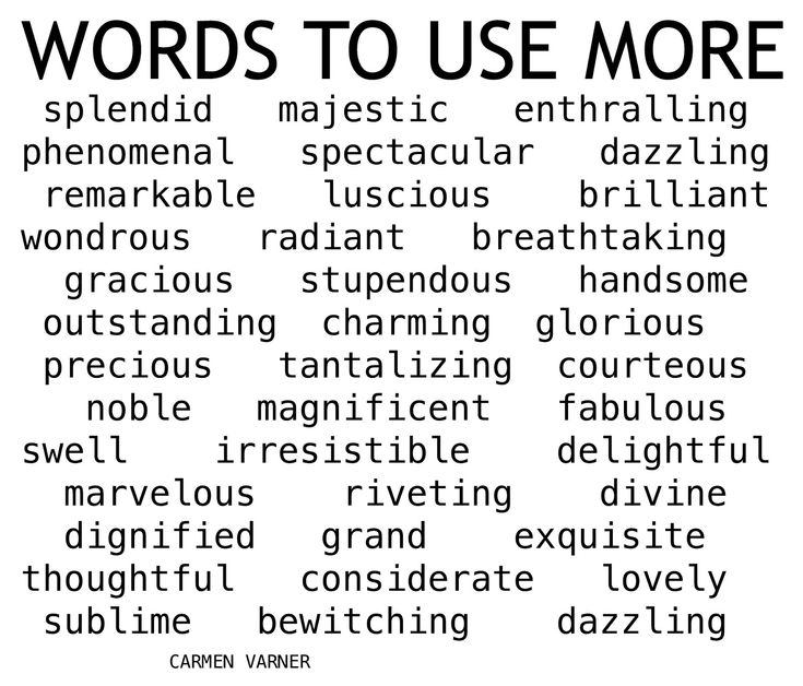 words to use more in an english text book, with black and white typefaces