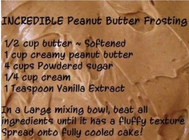 a recipe for peanut butter frosting