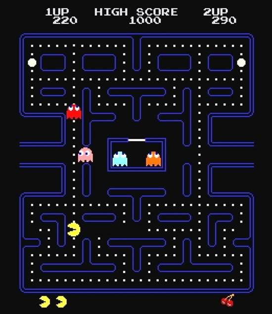 an old computer game with pacman and other characters