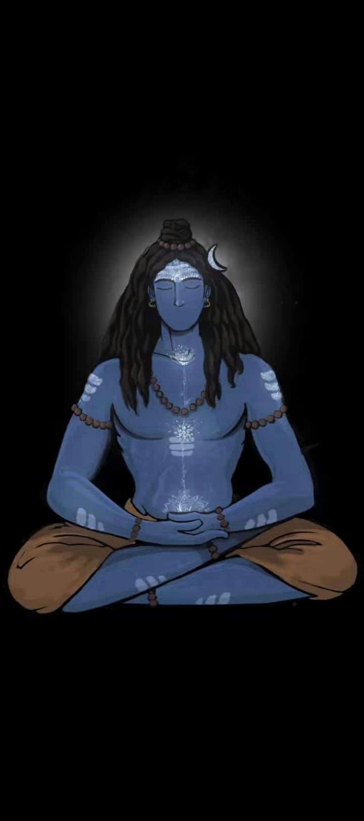 an avatar sitting in the middle of a dark room with his hands crossed and eyes closed