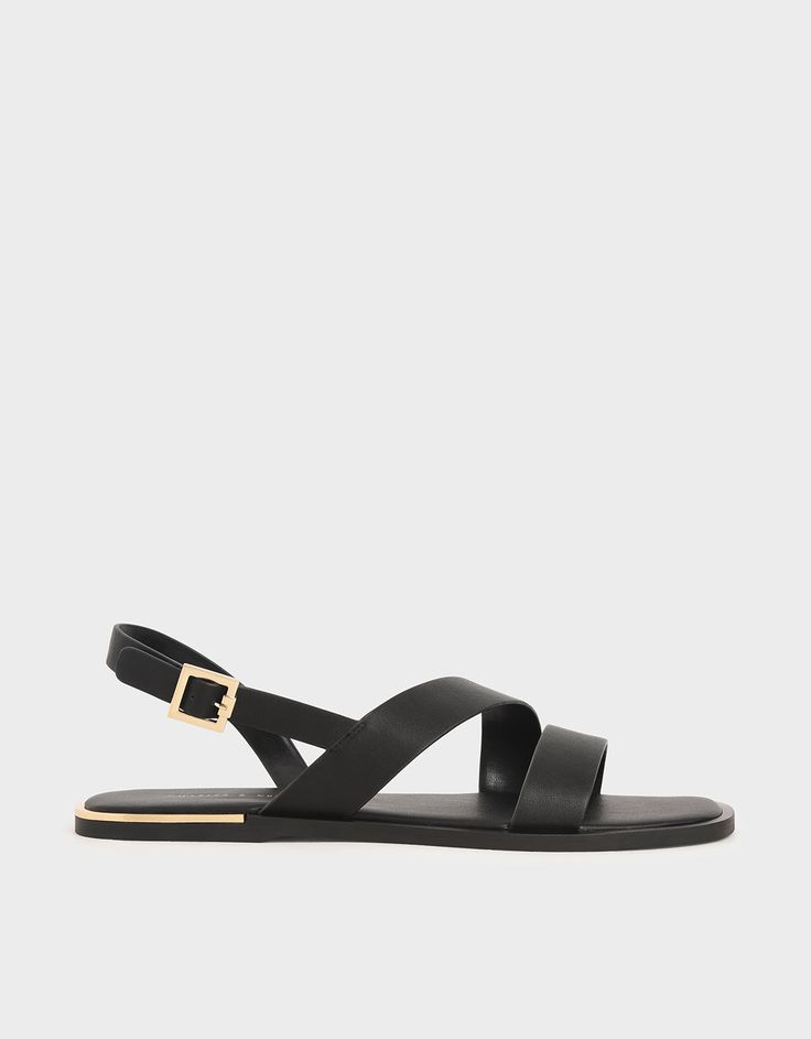 Charles And Keith, Kids Belt, Ankle Strap Block Heel, Black Leather Flats, Slingback Flats, Faux Leather Heels, Leather Sandals Flat, Slingback Sandals, Charles Keith