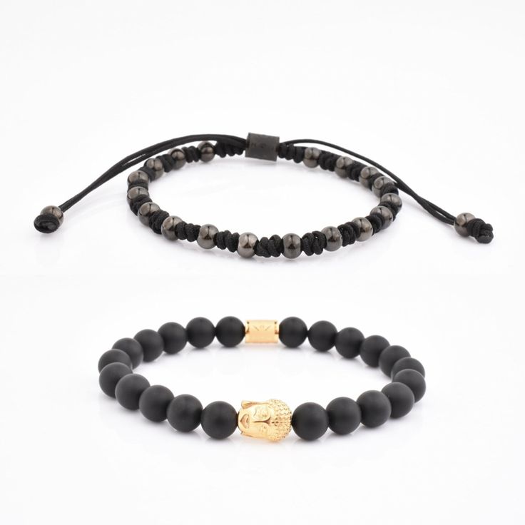 This Golden Buddha bracelet set is an adjustable beaded bracelet that shines with spiritual and cultural meaning. This "Awakened One" eight inch bracelet set is perfect for men and women's everyday wear to add some fresh detail to your wrist. (2 pc set) Great Holiday Gift Material: 18K Gold Plated on Stainless Steel. Tarnish and water resistant. ﻿ALL SALE ITEMS ARE FINAL SALE Traditional Black Adjustable Beaded Bracelets, Spiritual Friendship Bracelets With Round Beads, Resizable Spiritual Friendship Bracelets With Beads, Spiritual Resizable Friendship Bracelets With Round Beads, Spiritual Braided Bracelets With 8mm Beads For Friendship, Adjustable Spiritual Rosary Bracelet For Friendship, Adjustable Hand-strung Casual Wristband, Casual Adjustable Hand-strung Wristband, Adjustable Spiritual Hand-strung Friendship Bracelets