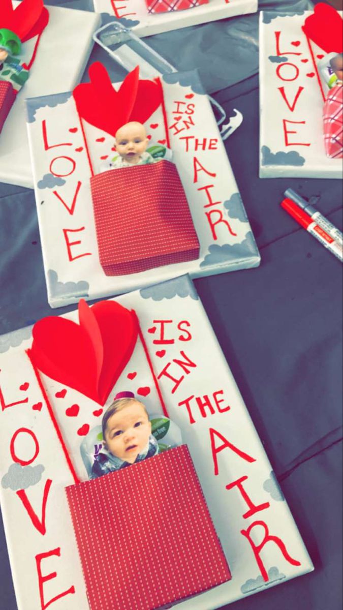 three valentine's day cards with hearts in them