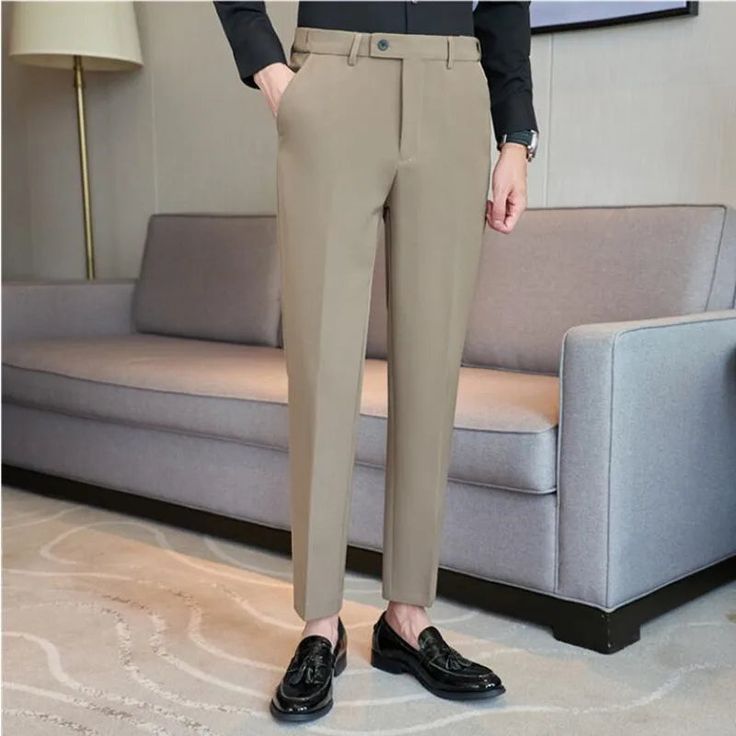 SPECIFICATIONS Material: Polyester Applicable Season: Spring and Autumn Style: Smart Casual Applicable Scene: BUSINESS Front Style: Flat Pant Closure Type: Zipper Fly Gender: MEN Item Type: Suit Pants Fitted Black Pants For Wedding, Elegant Dress Pants For Wedding, Elegant Full-length Dress Pants For Wedding, Elegant Wedding Dress Pants, Fitted Ankle-length Wedding Pants, Formal Non-stretch Dress Pants, Tailored Full-length Dress Pants For Party, Tailored Dress Pants For Party, Tailored Full Length Dress Pants For Party