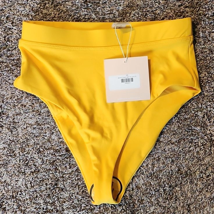 Yellow/ Gold Kittenidh Bikini Bottoms High Rise. Xs Nwt I Ship Fast! High Waist Yellow Beachwear Bottoms, High Waist Yellow Bottoms For Poolside, Yellow High Waist Swimwear For Sunbathing, Yellow High Waist Swimwear For Beach Season, Yellow High-waist Swimwear For Sunbathing, Spring High-waist Yellow Swimwear, Yellow Fitted High-waist Swimwear, Yellow Stretch Swimwear For Beachwear, High Waist Yellow Swimwear For Beach