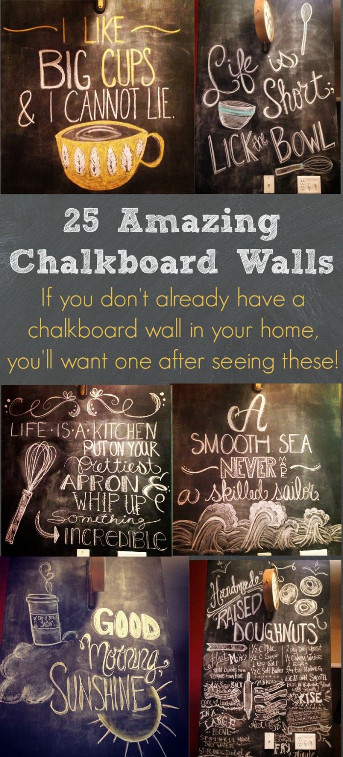 chalkboard walls with the words 25 amazing chalkboard walls