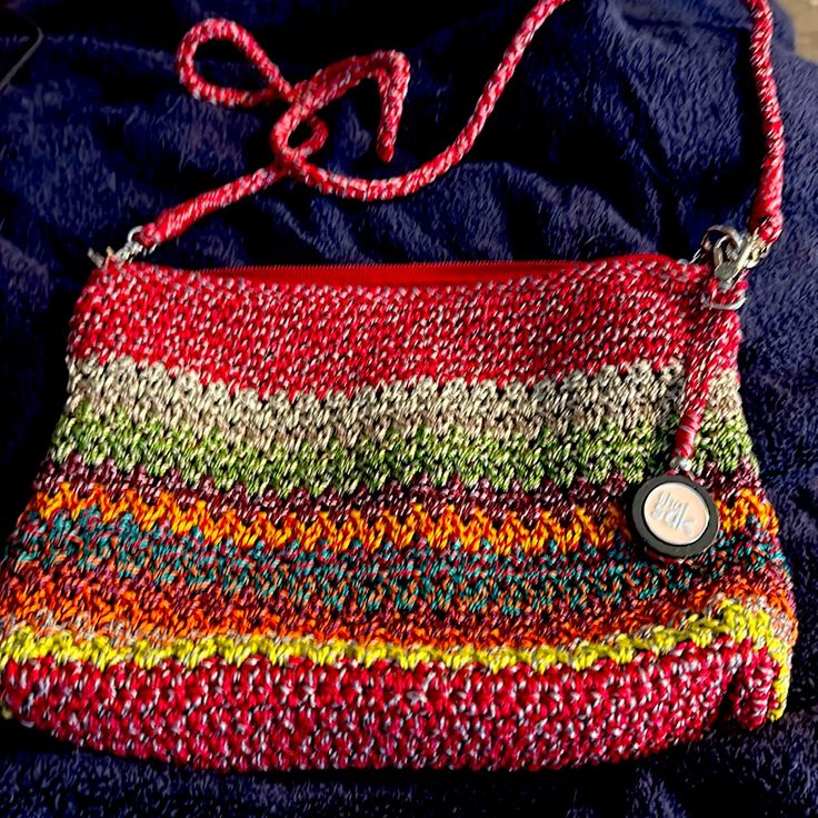 The Sak Shoulder Bag Like Brand New Multicolored. Casual Red Rectangular Shoulder Bag, Red Casual Bags For Shopping, Colorful Casual Crossbody Bag, Casual Red Tote Bag, Red Summer Bag With Removable Pouch, Summer Red Bag With Removable Pouch, Summer Red Bags With Removable Pouch, Red Bags With Removable Pouch For Summer, Red Summer Bag For Errands