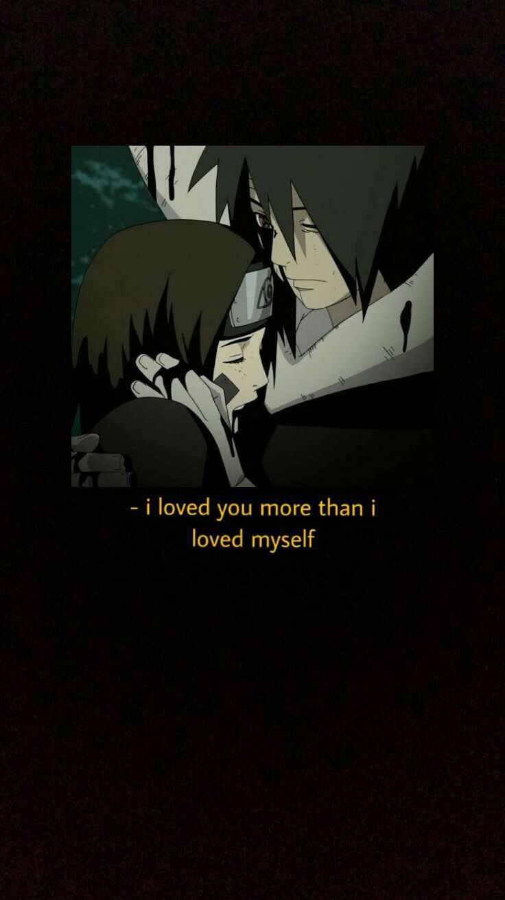 an anime scene with the words i loved you more than i loved myself