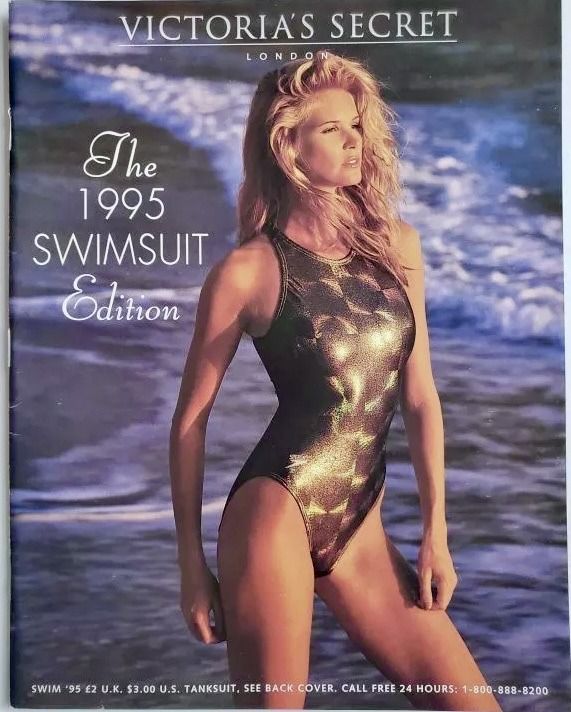 the front cover of victoria's secret magazine featuring a woman in a swimsuit