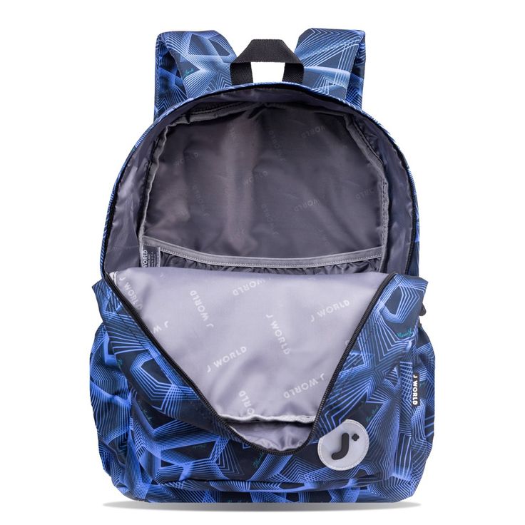 Introducing the Oz Backpack from J World - Your Not So Basic daily backpack for school and daily commute. Crafted with water-resistant PU coated 600D polyester, this backpack is designed to withstand the elements and keep your belongings safe and dry. The fully lined roomy main compartment includes a dedicated laptop pocket, ensuring your books, folders, device stays protected and secure. Need quick access to your essentials? The Oz Backpack for adults and kids age 8+ features a front utility po Durable Blue School Backpack, Trendy Star-shaped Everyday Backpack, Silver Backpack With Zipper Closure, Blue Sprayground Backpack, Daily Backpack, On-the-go Multicolor Backpack With Adjustable Strap, Backpack For School, Multicolor On-the-go Backpack With Zipper Pocket, Laptop Pocket