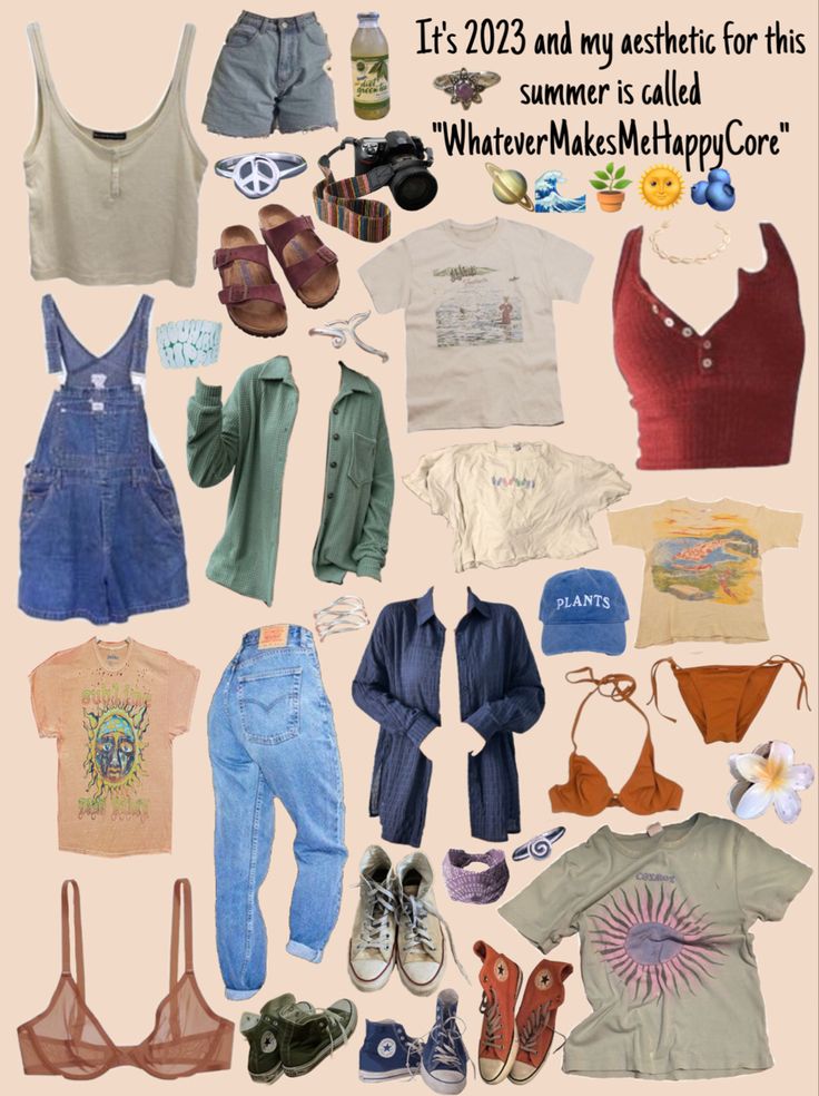 Summer Outfit Inspo Women, Cute Summer Outfits For Midsize Women, Groovy Summer Outfits, Color Coded Outfits, Cool Summer Clothes, Chessy Aesthetic Outfits, Granola Boho Outfits, Salty Granola Aesthetic Outfits, Summer Roadtrip Outfit