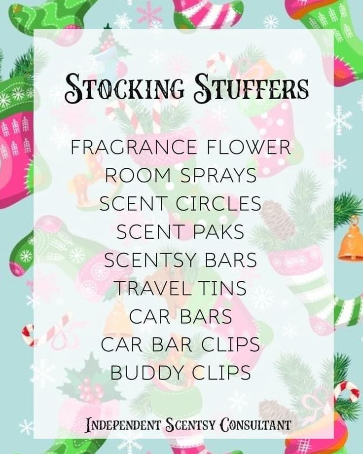 an image of christmas stocking stuff with the words, stockings and snowflakes