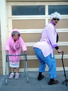 Grandma & Grandpa Costumes Cool Couple Halloween Costumes, 3 People Costumes, Easy Couples Costumes, Best Group Halloween Costumes, Halloween Costumes Diy Couples, Halloween Costumes To Make, Creepy Costumes, Trio Halloween Costumes, Halloween Costumes For 3