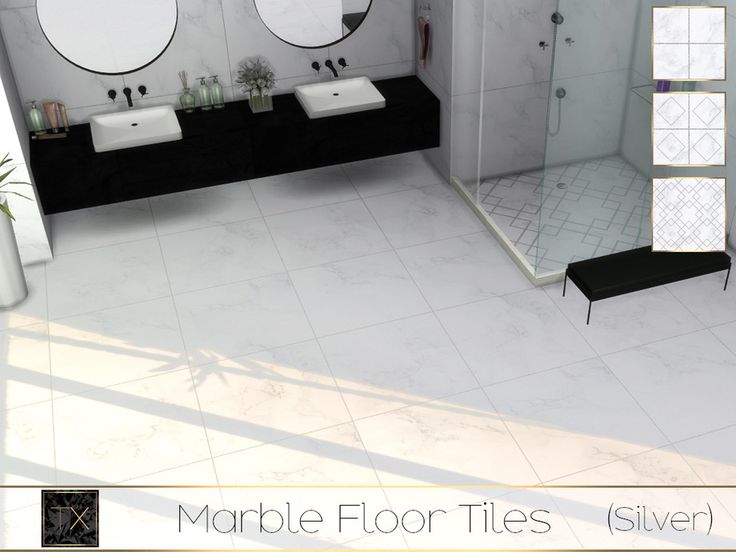 a bathroom with two sinks and mirrors on the wall next to each other, in front of a tiled floor