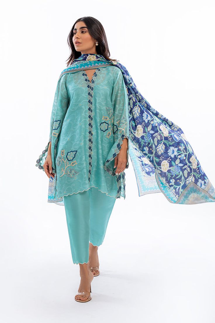 Dimah Peplum Kurti Designs, Blue Cotton Silk Dupatta With Dabka Work, Blue Slub Silk Salwar Kameez With Dupatta, Blue Slub Silk Salwar Kameez With Traditional Drape, Silk Kurta With Resham Embroidery In Blue, Traditional Blue Slub Silk Salwar Kameez, Blue Bollywood Style Salwar Kameez In Slub Silk, Silk Blue Kurta With Resham Embroidery, Blue Silk Kurta With Resham Embroidery