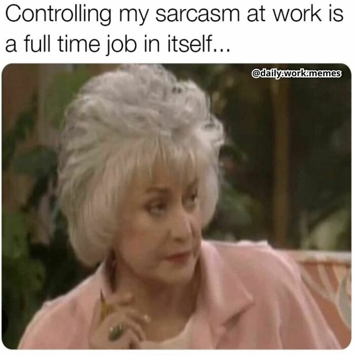 an older woman with white hair talking on her cell phone and texting that reads, controlling my sargam at work is a full time job in itself