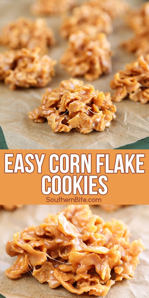 easy corn flake cookies recipe that is ready to be baked in the oven and eaten