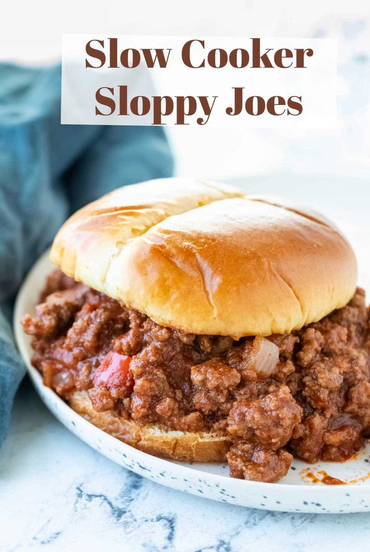 slow cooker sloppy joes on a plate