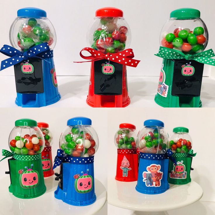 four different types of gummy machines on display