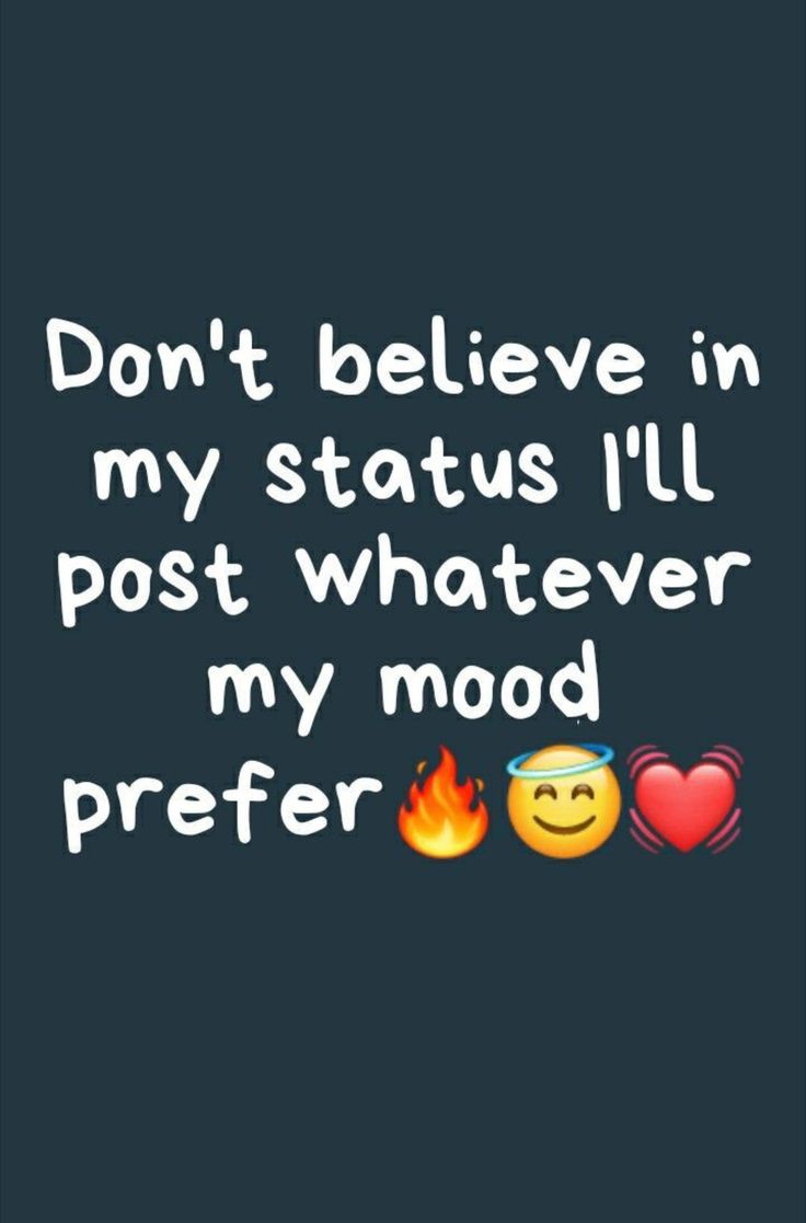 the words don't believe in my status i'll post whatever my mood preferr