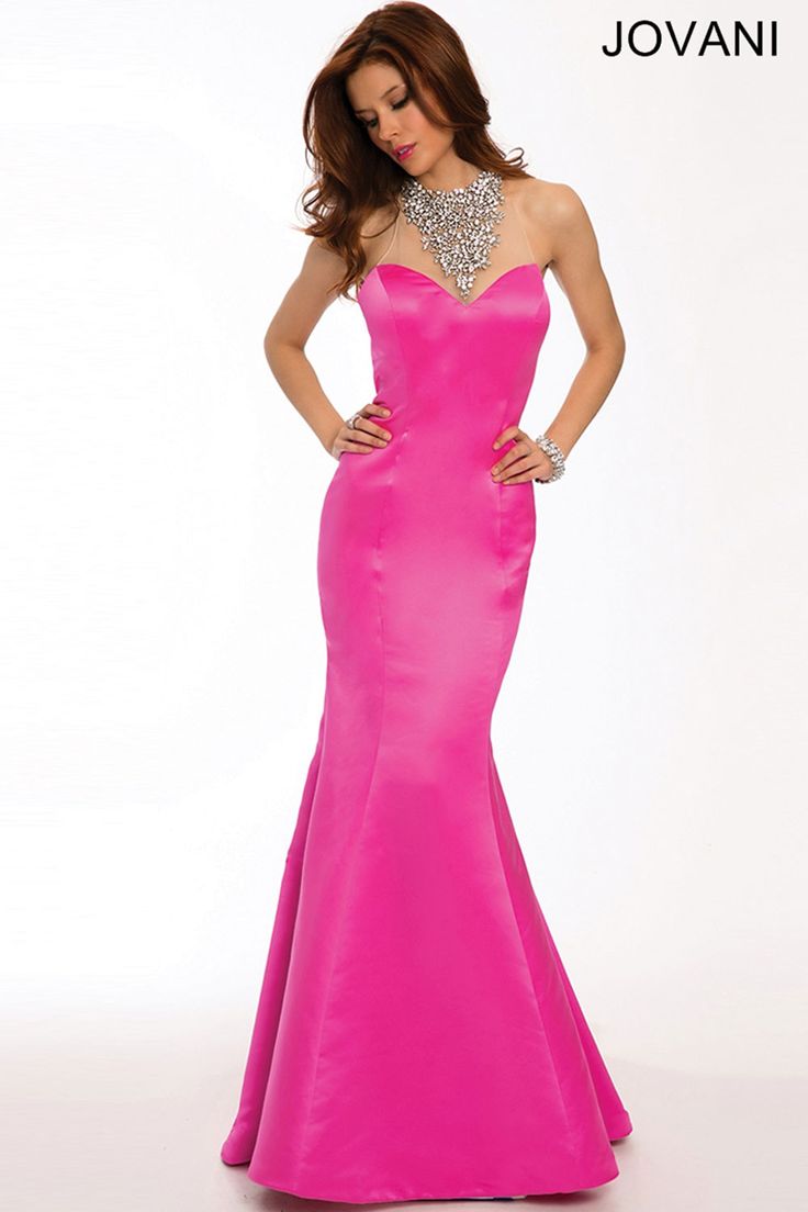 Pink Satin Mermaid Gown 20999 Hot Pink Prom Dress, Long Mermaid Dress, Jovani Prom, Prom Dresses 2015, Prom Dresses Jovani, Floor Length Prom Dresses, Prom Dresses Gowns, Pink Prom Dress, Prom Dresses Sleeveless