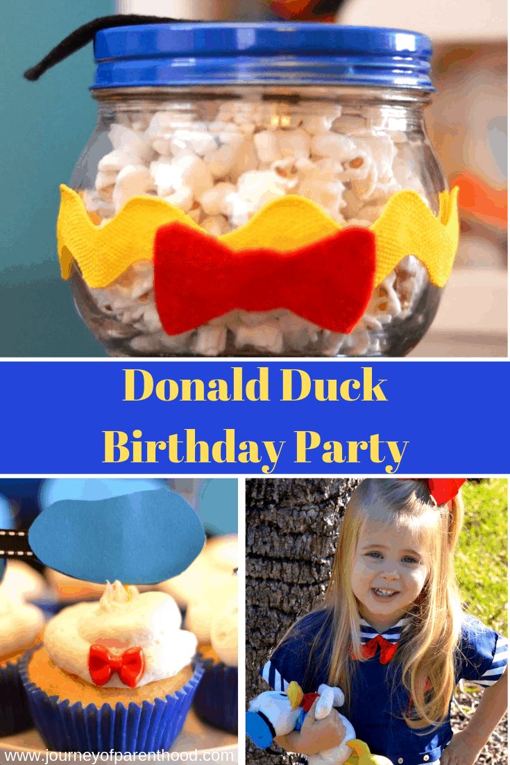 this is a collage of images with the words donald duck birthday party on it