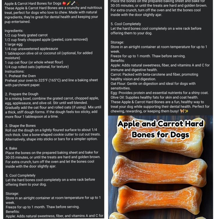 an article about apple and carrot hard bones for dogs