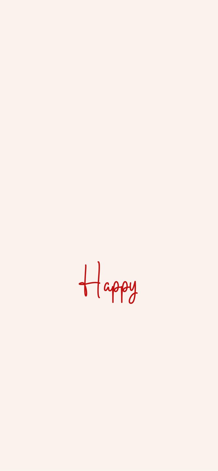 the word happy written in red ink on a white background