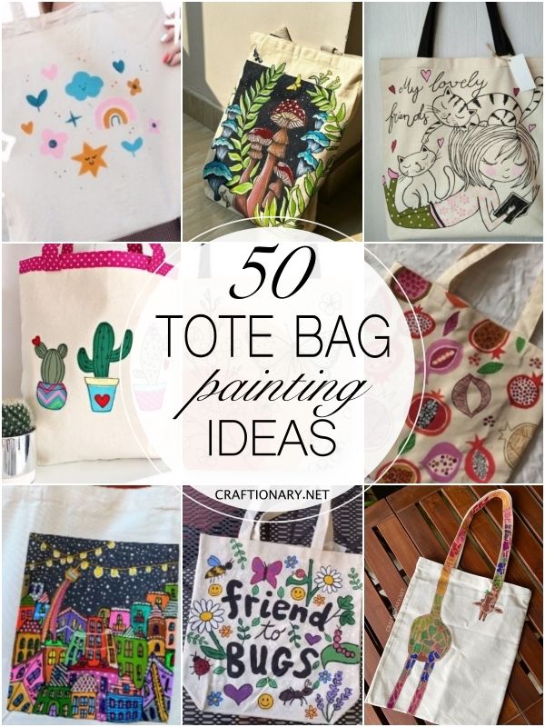 the top ten tote bag sewing ideas are featured in this collage with images