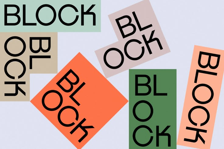 the words block are written in different colors